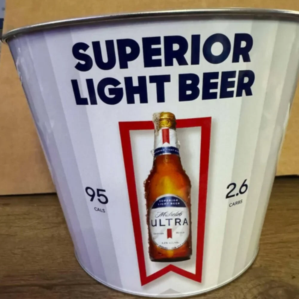 Michelob Ultra Galvanized Steel Ice Bucket with Handle – Iconic Design & ULTRA R - Picture 2 of 4